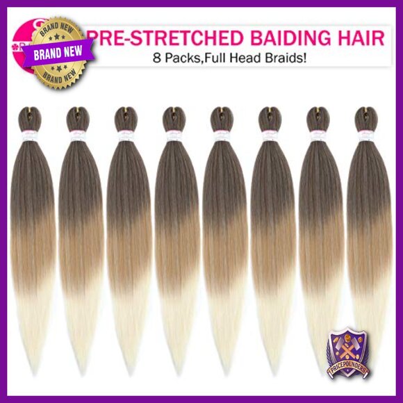 30 Inch Prestretched Synthetic Braiding Hair Bundles, 8 Packs, Yaki Straight main image 6